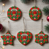 Moncreiffe (or Moncreiff) Tartan Crest Christmas Ceramic Ornament